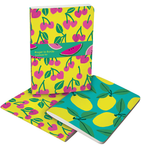 Roger la Borde Cute Fruit A5 Softback Notebook Set featuring artwork by Anne Bentley