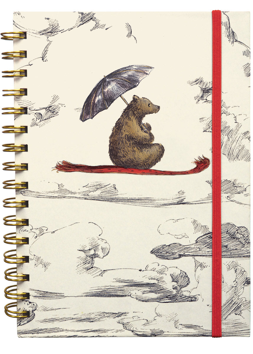 Roger la Borde Flying Bear A5 Blank Wiro Notebook featuring artwork by Elise Hurst