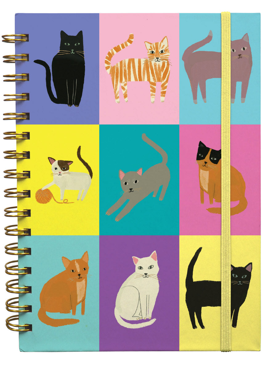Roger la Borde Cat Etiquette A5 Blank Wiro Notebook featuring artwork by Anne Bentley