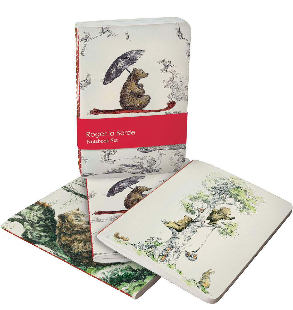 Roger la Borde Flying Bear A6 Softback Notebook Set featuring artwork by Elise Hurst