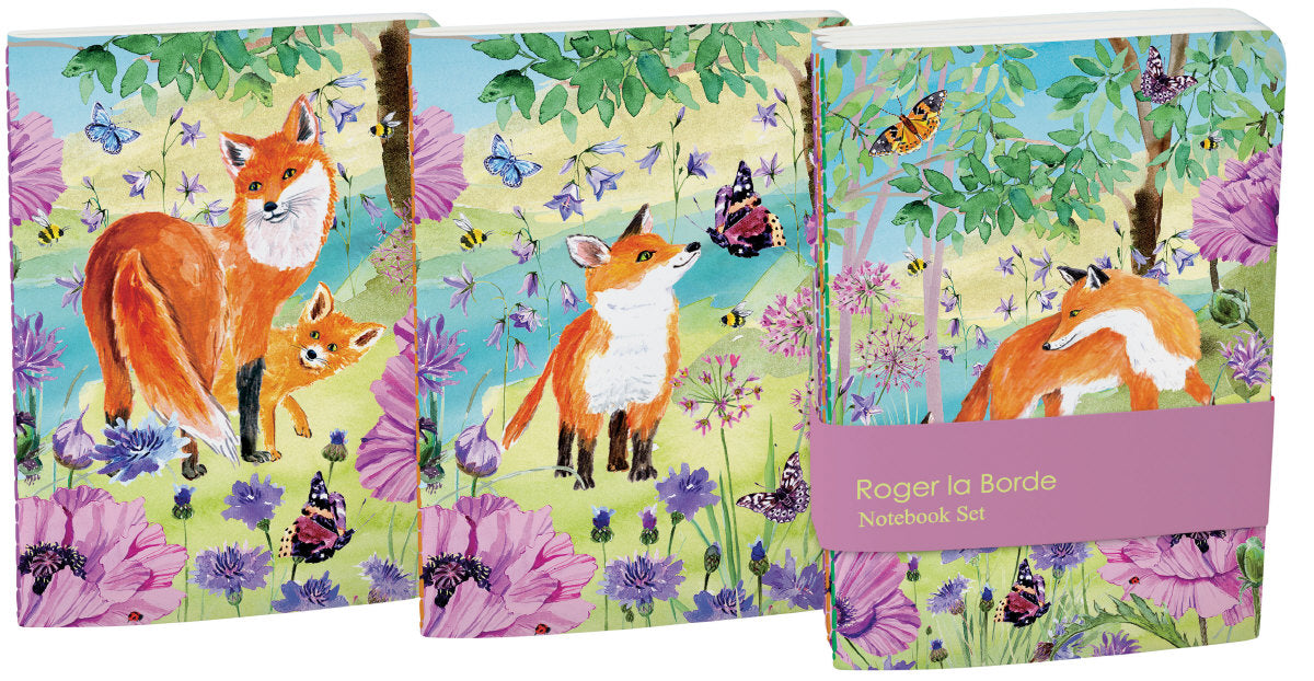 Roger la Borde Sunny and Wild A6 Softback Notebook Set featuring artwork by Fay Ford