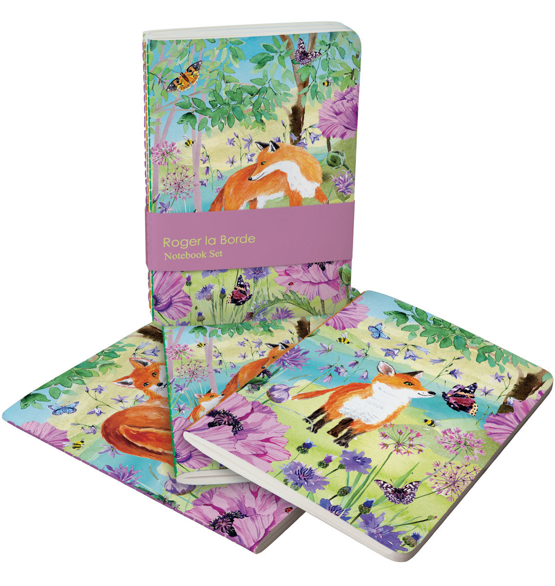Roger la Borde Sunny and Wild A6 Softback Notebook Set featuring artwork by Fay Ford