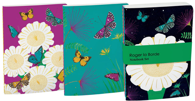 Roger la Borde Night Flower A6 Softback Notebook Set featuring artwork by Lara Hawthorne