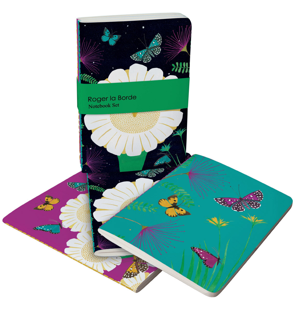 Roger la Borde Night Flower A6 Softback Notebook Set featuring artwork by Lara Hawthorne