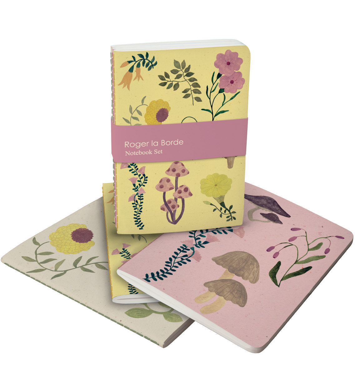 Roger la Borde Flora and Fungi A6 Softback Notebook Set featuring artwork by Karolina Ciechanska