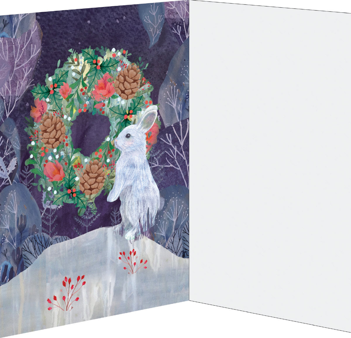Roger la Borde Silver Stag Advent Calendar Card featuring artwork by Kendra Binney