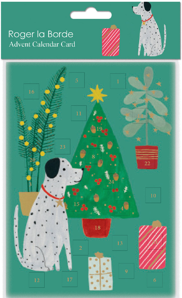 Roger la Borde Chou Chou Chien Advent Calendar Card featuring artwork by Kate Pugsley