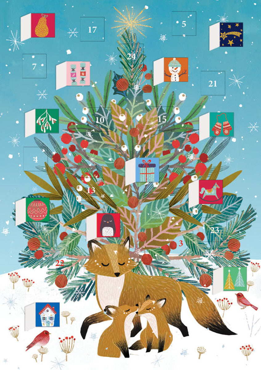 Roger la Borde Beneath the Tree Advent Calendar Card featuring artwork by Antoana Oreski