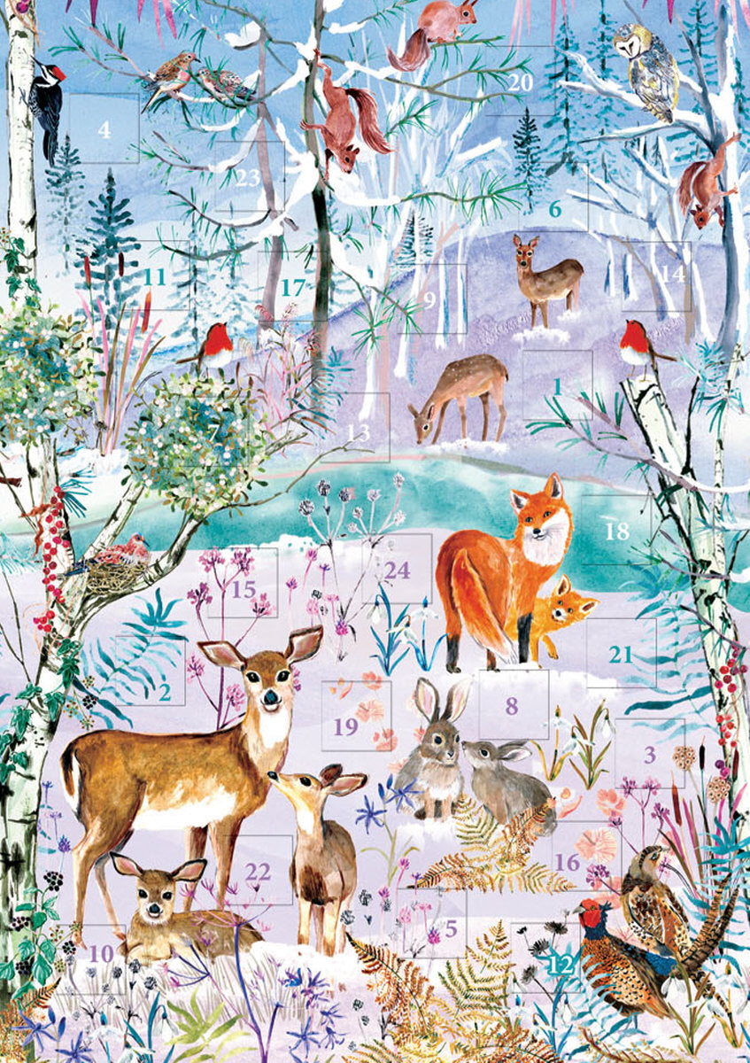 Roger la Borde Wild Winters Song Advent Calendar Card featuring artwork by Fay Ford
