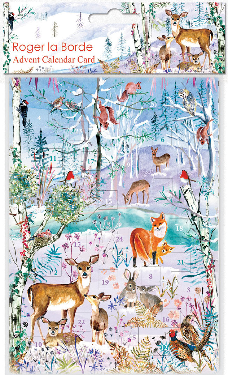 Roger la Borde Wild Winters Song Advent Calendar Card featuring artwork by Fay Ford