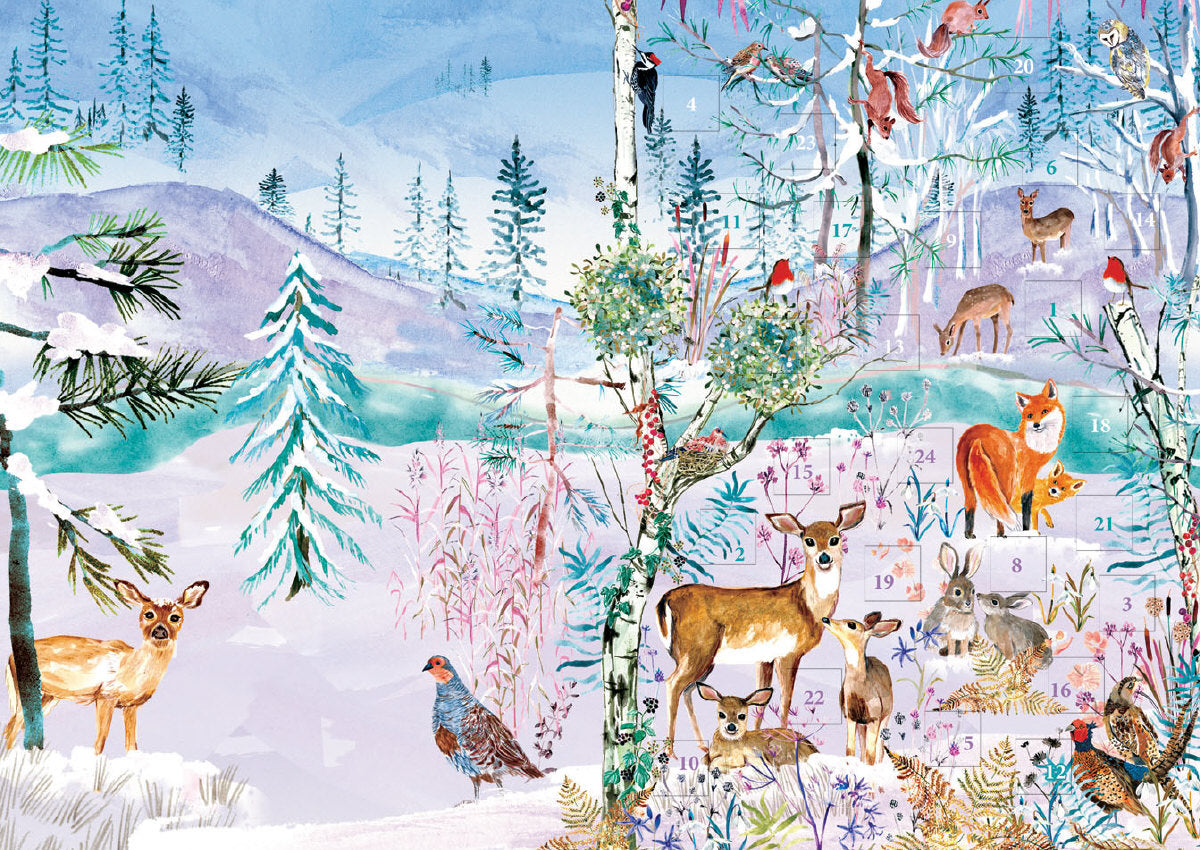Roger la Borde Wild Winters Song Advent Calendar Card featuring artwork by Fay Ford