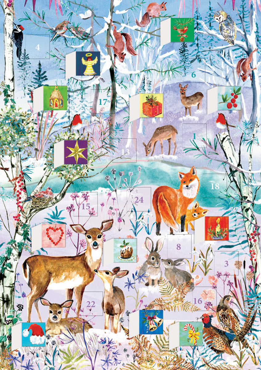 Roger la Borde Wild Winters Song Advent Calendar Card featuring artwork by Fay Ford