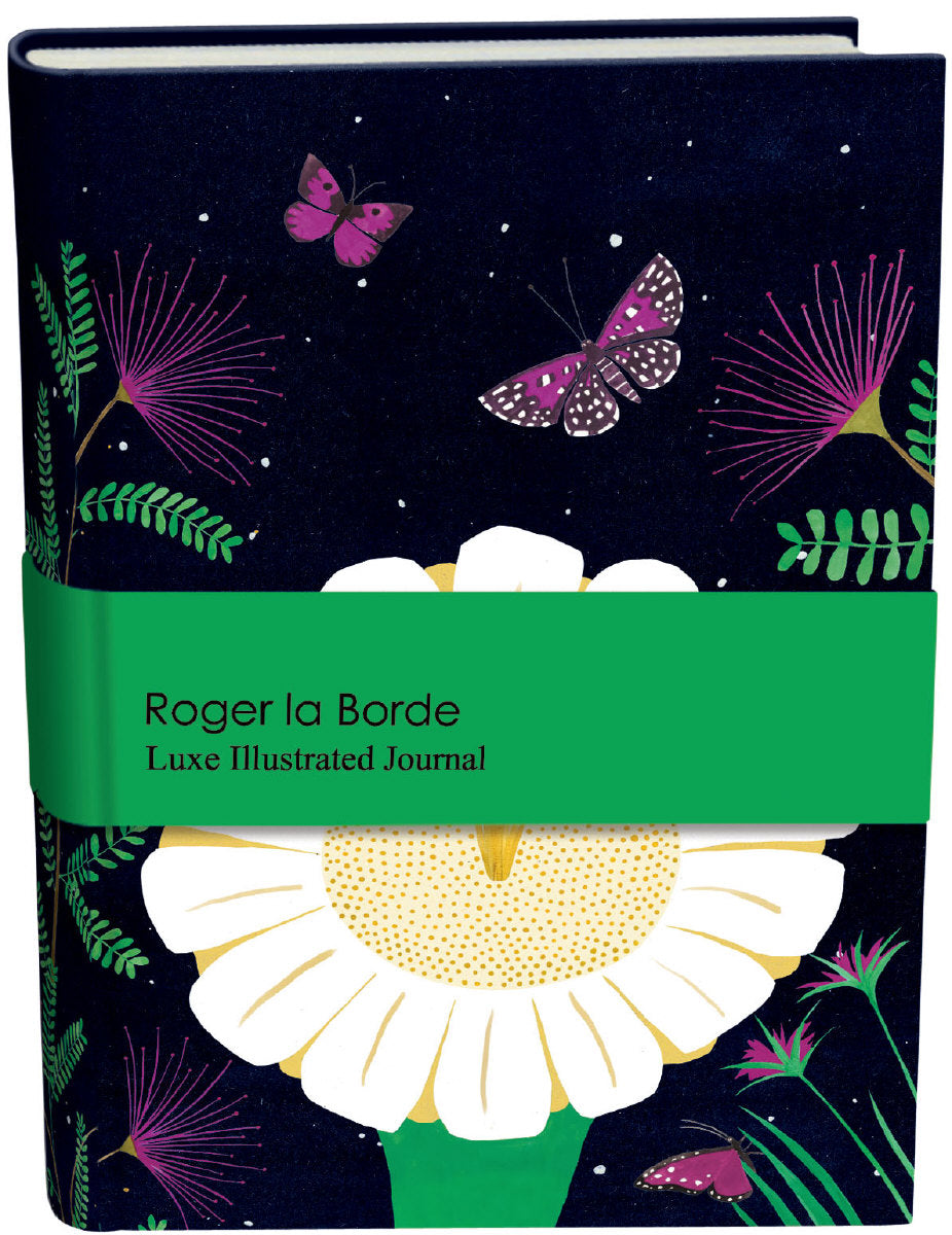 Roger la Borde Night Flower Illustrated Journal featuring artwork by Lara Hawthorne