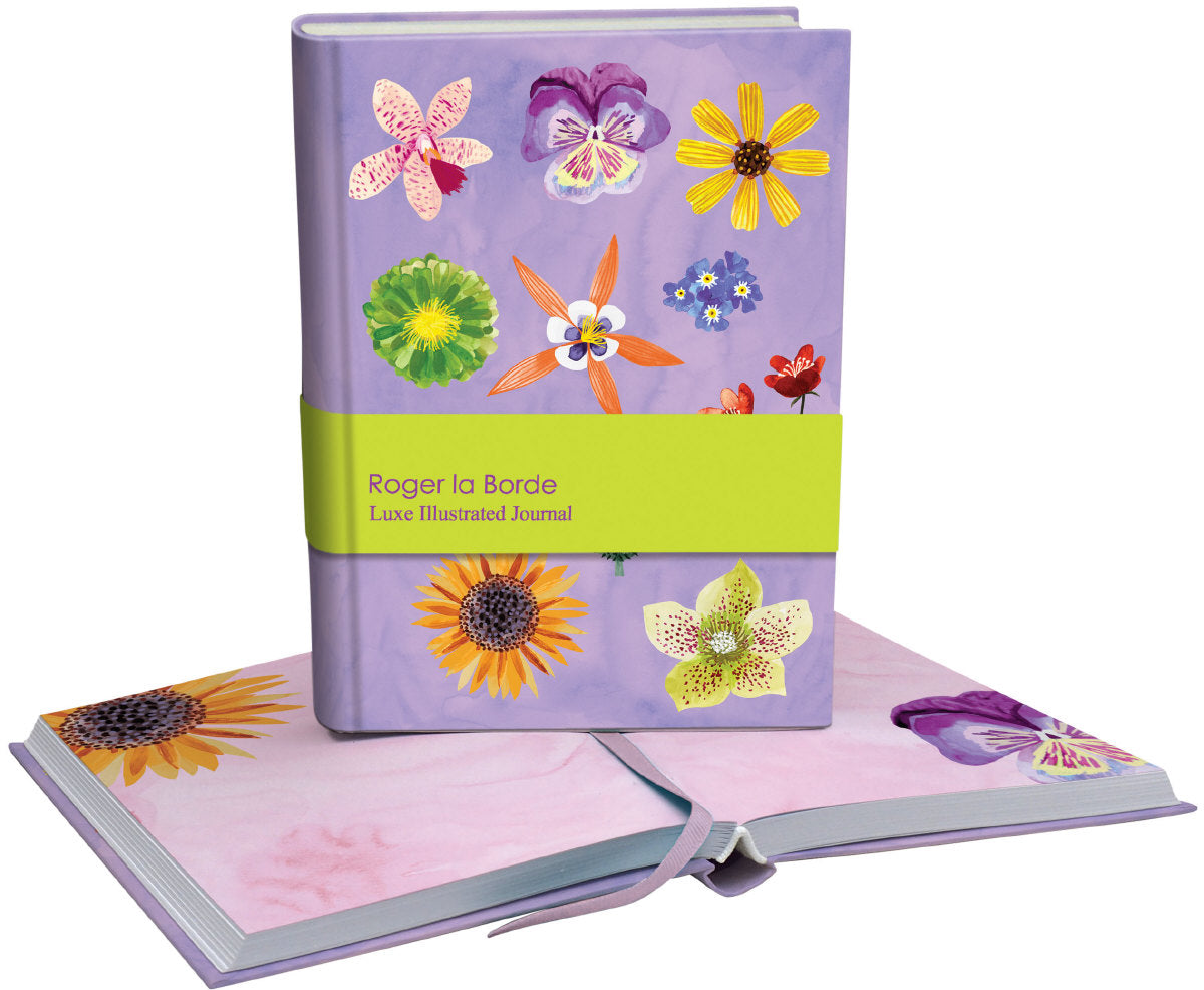 Roger la Borde Floral Supernova Illustrated Journal featuring artwork by Katie Vernon