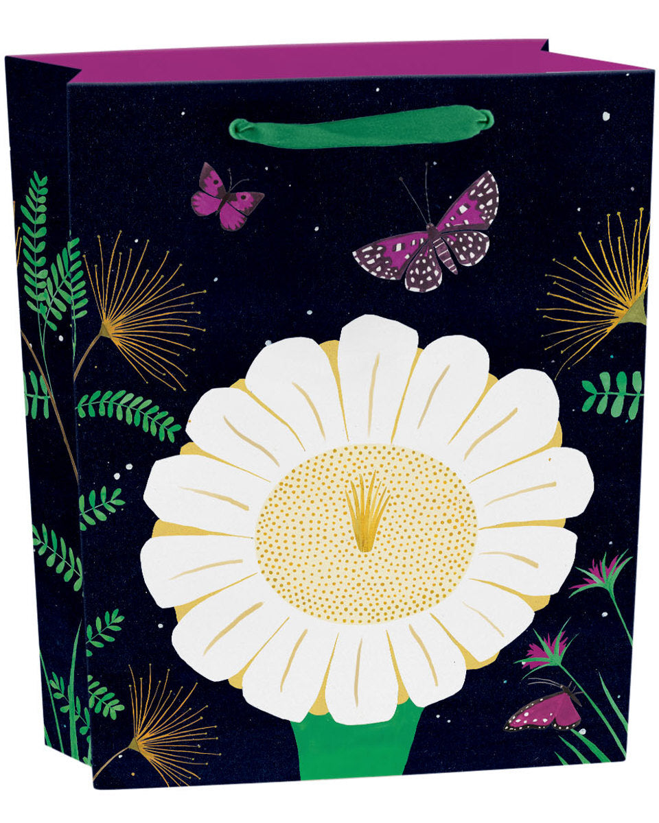 Roger la Borde Night Flower Medium Gift Bag featuring artwork by Lara Hawthorne