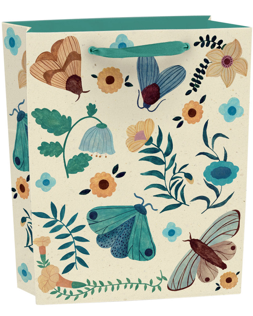 Roger la Borde Flutter and Bloom Medium Gift Bag featuring artwork by Karolina Ciechanska