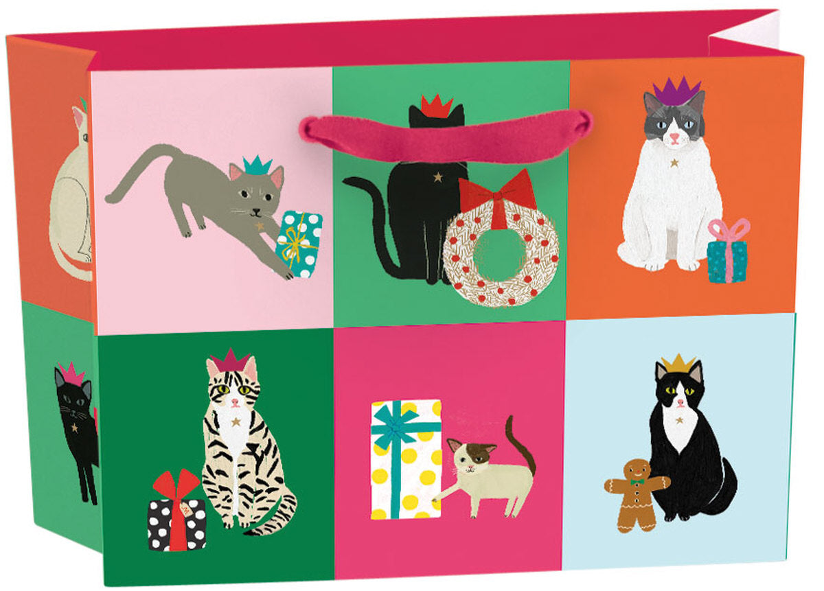 Roger la Borde Cozy Cats Small Landscape Gift Bag featuring artwork by Anne Bentley