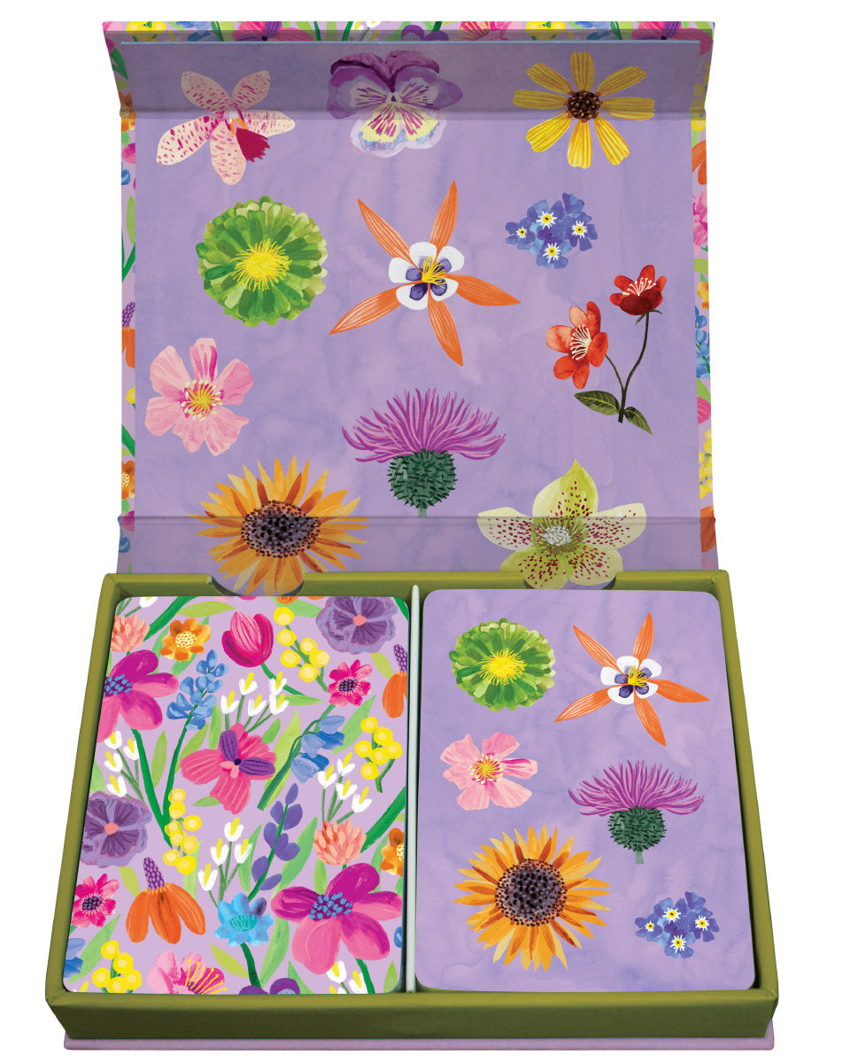 Roger la Borde Floral Supernova Playing Card Set featuring artwork by Katie Vernon