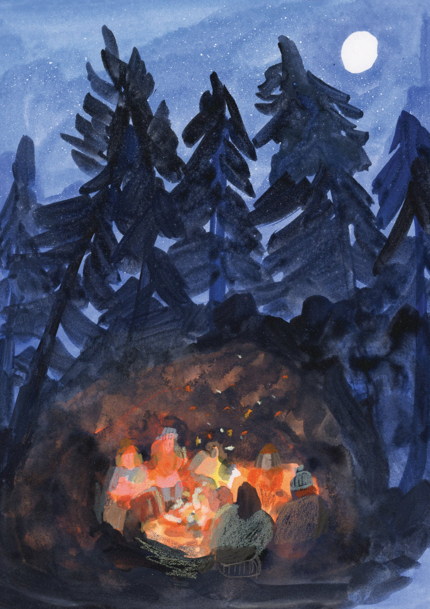 Roger la Borde Desert Moon Greeting Card featuring artwork by Melissa Lakey