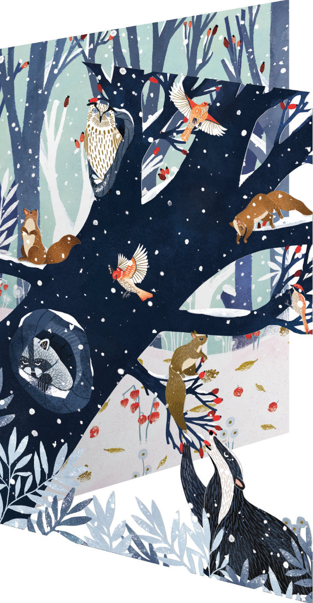 Roger la Borde Wild Wood Hideaway Lasercut Card featuring artwork by Antoana Oreski