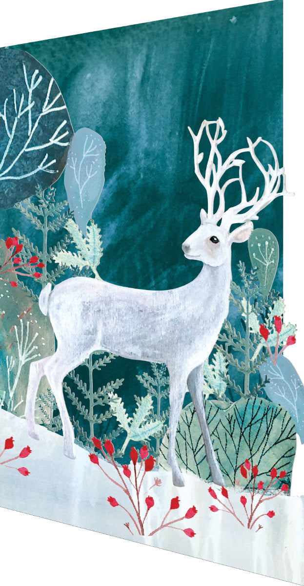 Roger la Borde Silver Stag Lasercut Card featuring artwork by Kendra Binney