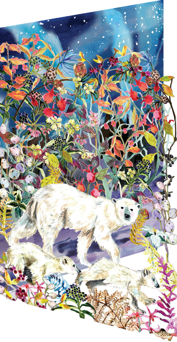 Roger la Borde Aurora Bears Lasercut Card featuring artwork by Fay Ford