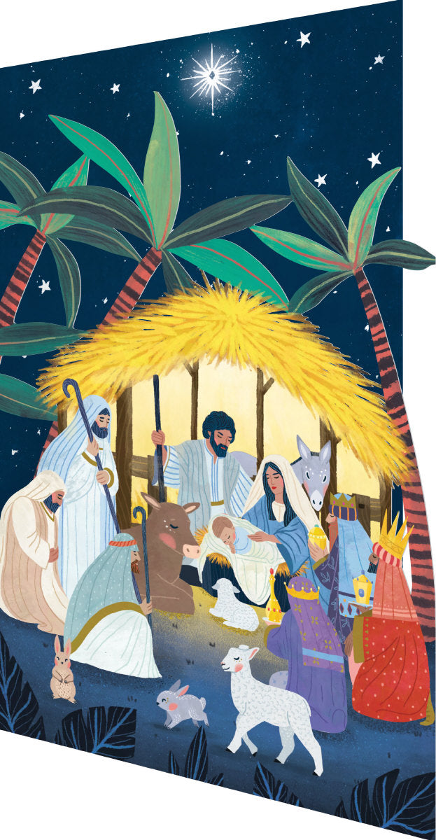Roger la Borde Away in a Manger Lasercut Card featuring artwork by Antoana Oreski
