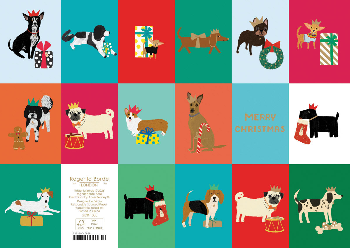 Roger la Borde Dog Checkerboard Standard Card featuring artwork by Anne Bentley