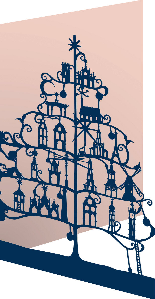 Roger la Borde Christmas Tree Lasercut Card featuring artwork by Roger la Borde