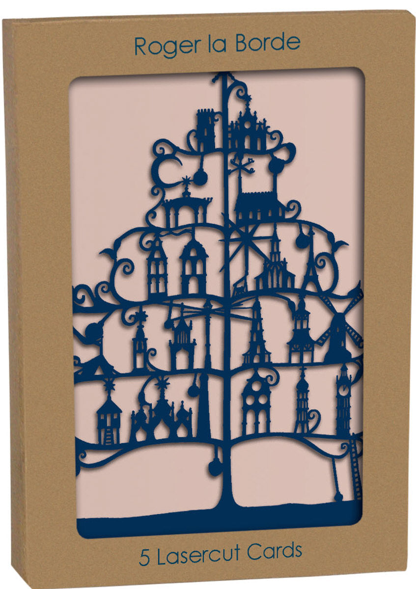 Roger la Borde Christmas Tree Lasercut Card featuring artwork by Roger la Borde