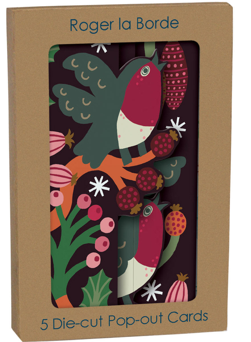 Roger la Borde Christmas Chorus Tri-fold Card Pack featuring artwork by Monika Forsberg