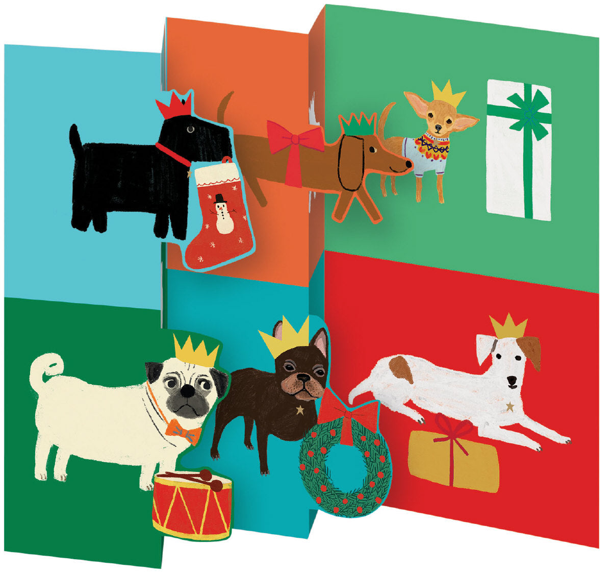 Roger la Borde Dog Checkerboard Tri-fold Card Pack featuring artwork by Anne Bentley