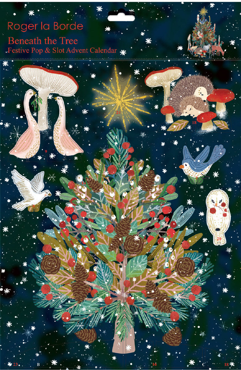 Roger la Borde Beneath the Tree Large Pop & Slot Advent featuring artwork by Antoana Oreski