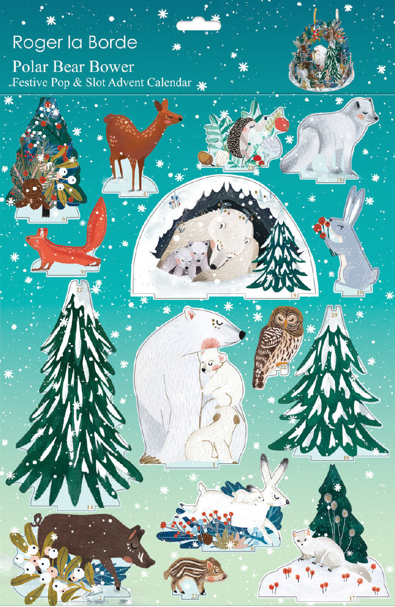 Roger la Borde Polar Bear Bower Large Pop & Slot Advent featuring artwork by Antoana Oreski