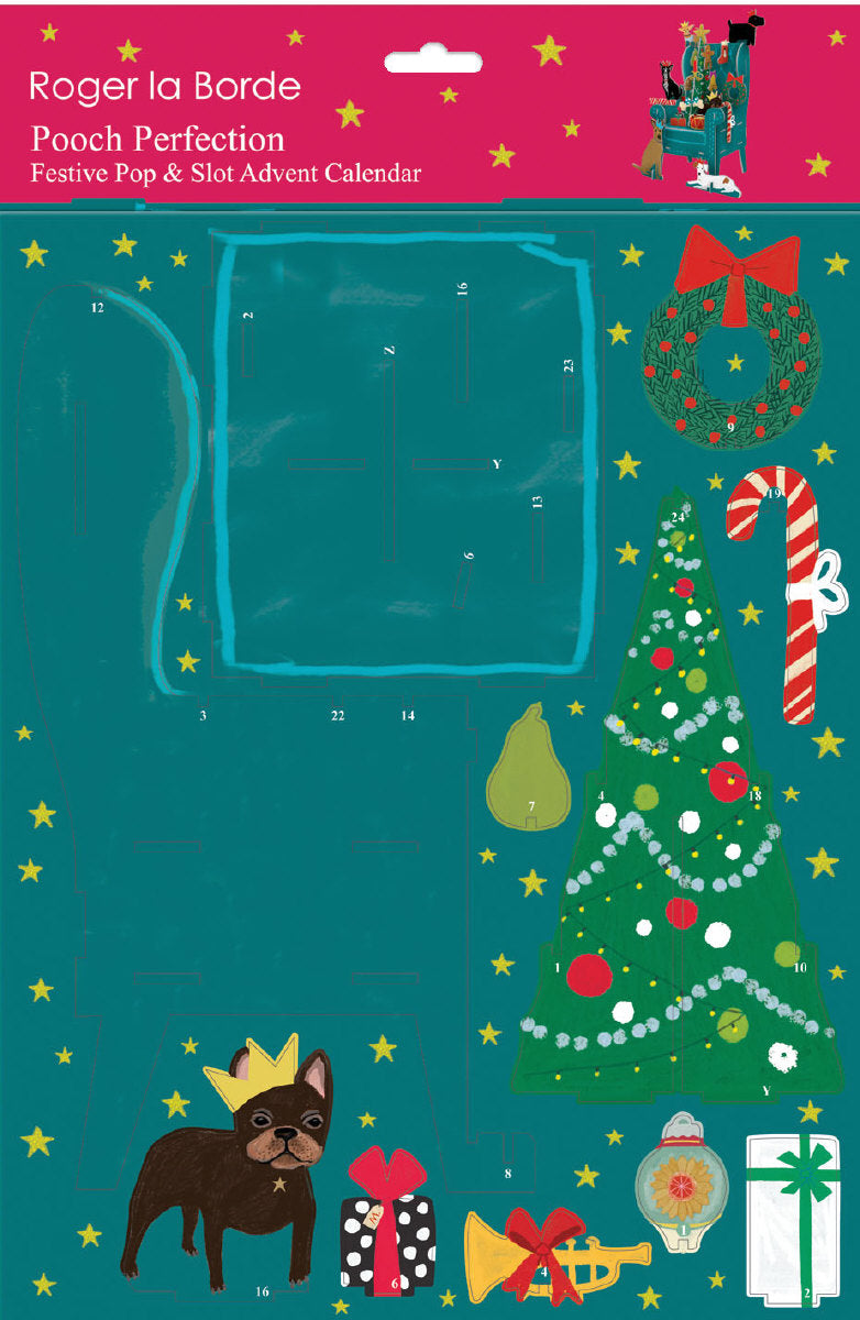 Roger la Borde Chouchou Chien Large Pop & Slot Advent featuring artwork by Anne Bentley
