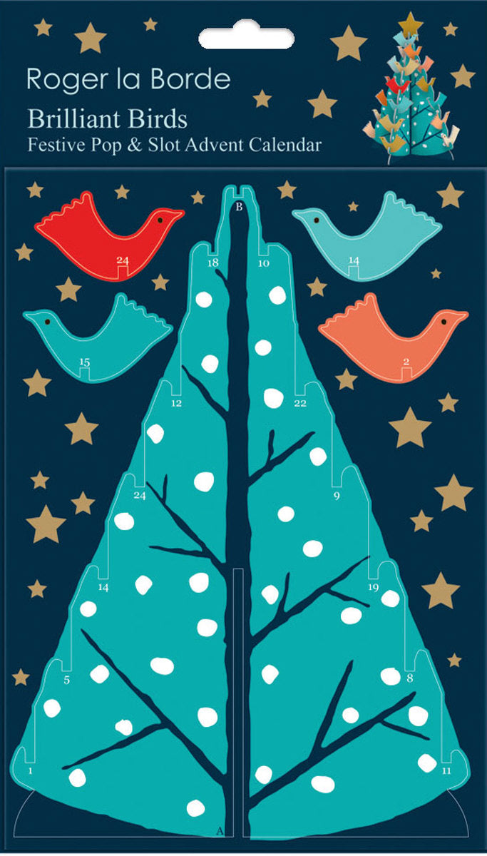 Roger la Borde Brilliant Birds Petite Pop & Slot Advent featuring artwork by Roger la Borde
