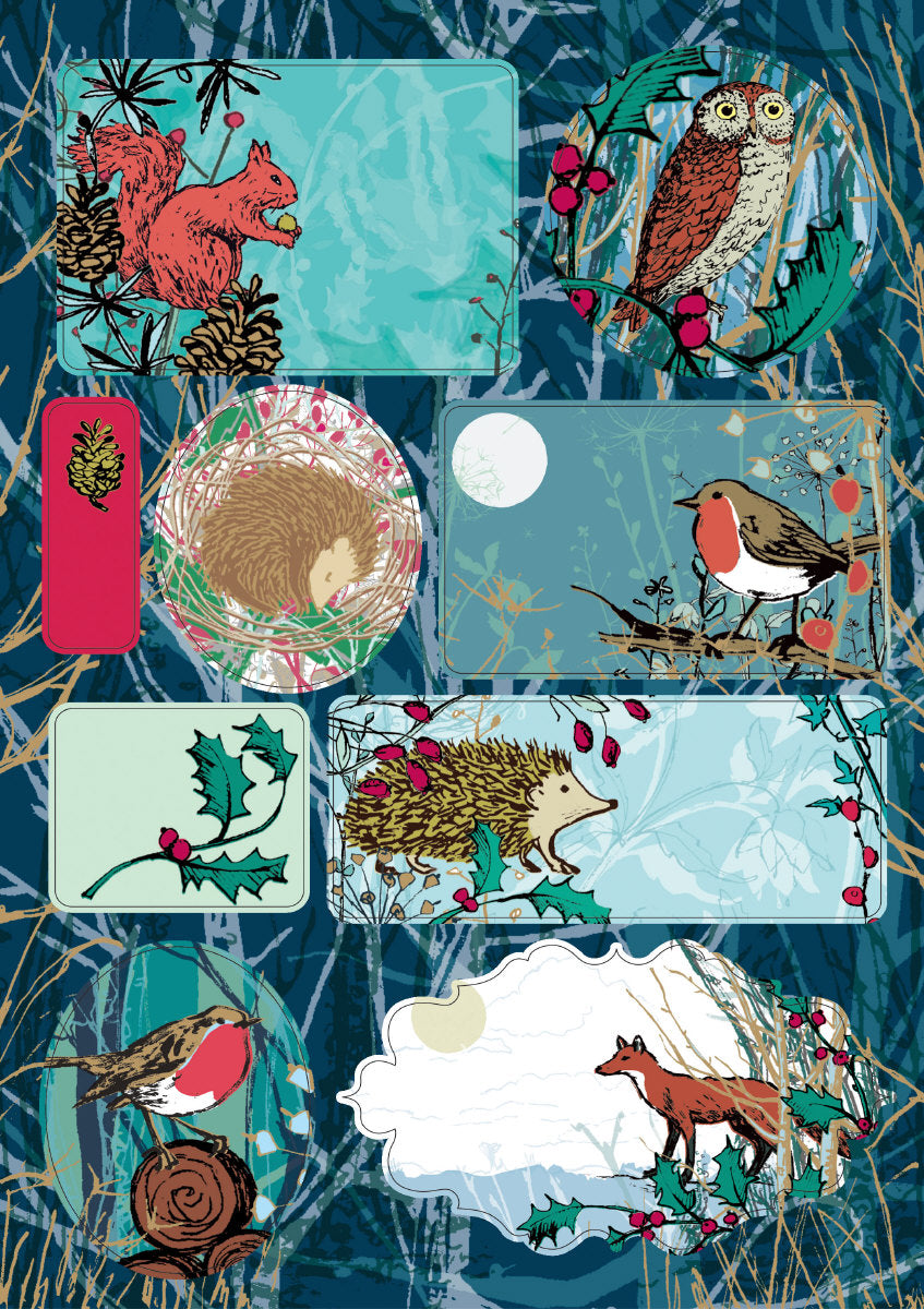 Roger la Borde Winters Tale Sticker Label Sheets featuring artwork by Roger la Borde