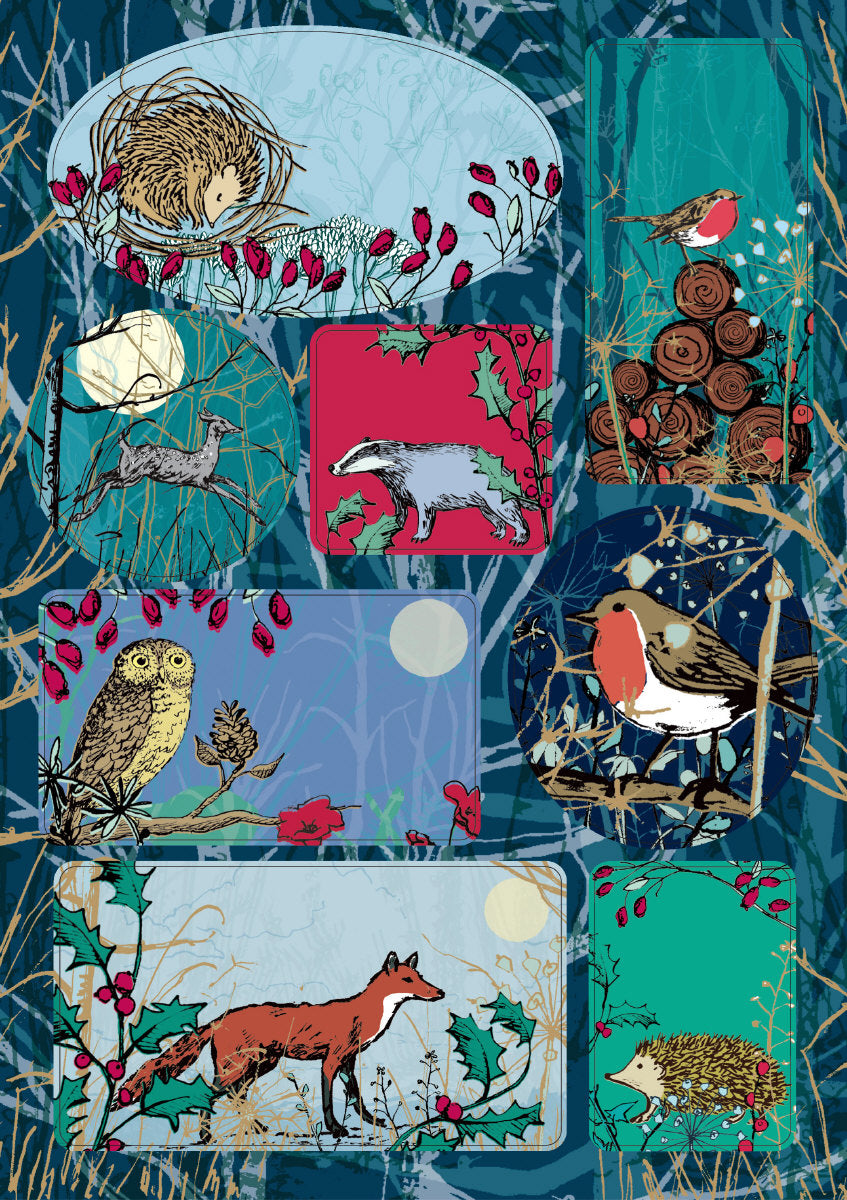 Roger la Borde Winters Tale Sticker Label Sheets featuring artwork by Roger la Borde