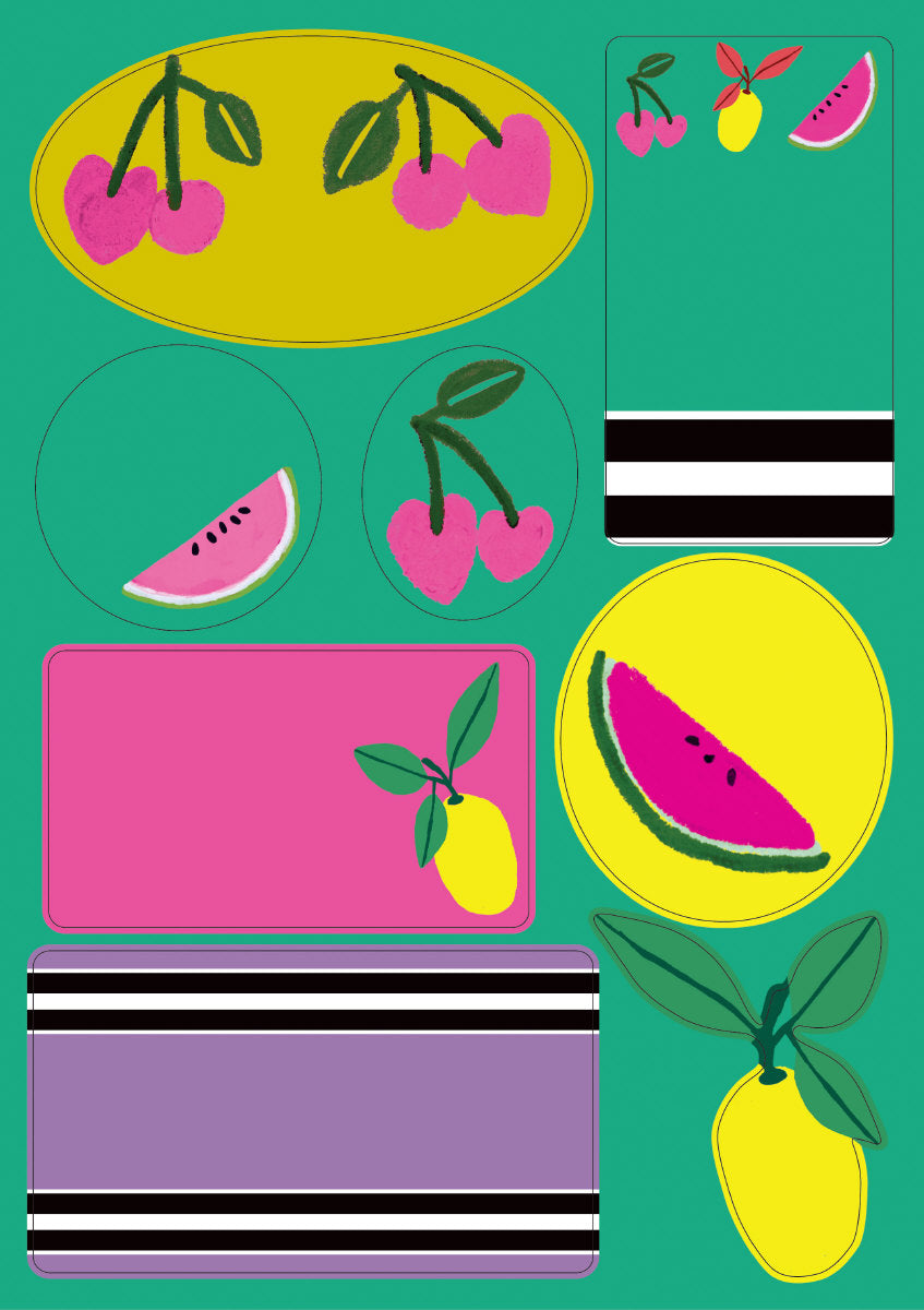 Roger la Borde Riviera Sticker Label Sheets featuring artwork by Roger la Borde