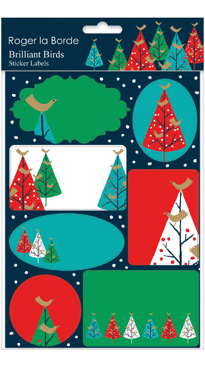 Roger la Borde Brilliant Birds Sticker Label Sheets featuring artwork by Roger la Borde
