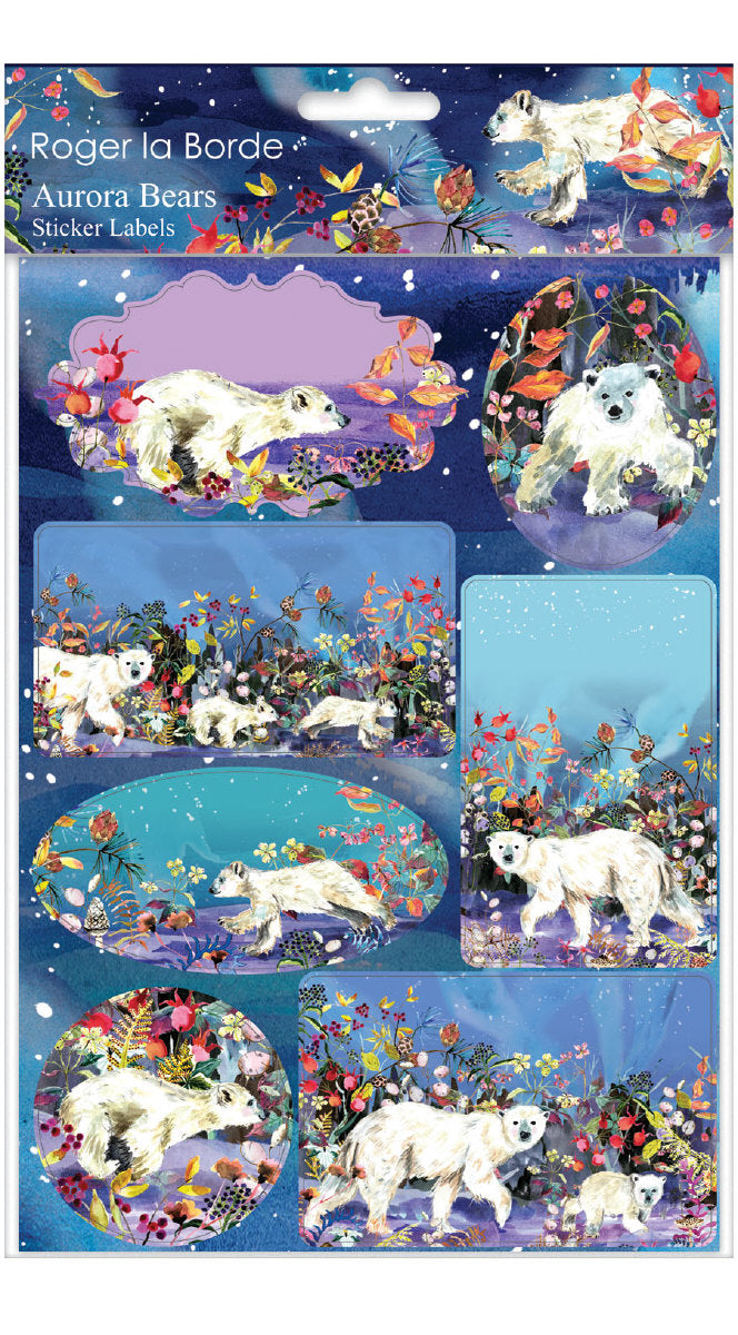 Roger la Borde Aurora Bears Sticker Label Sheets featuring artwork by Fay Ford