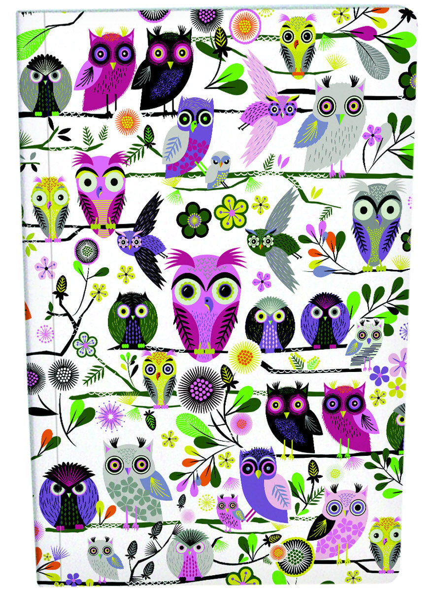 Roger la Borde Elegant Owls Exercise Book A4 featuring artwork by Roger la Borde