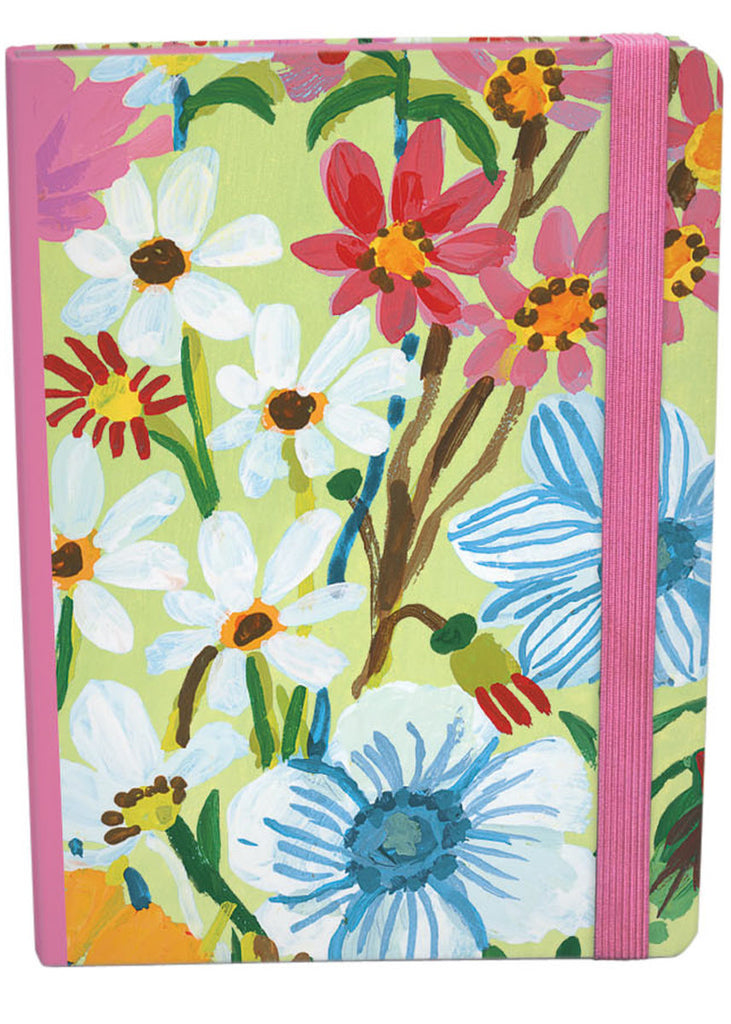 Roger la Borde Flower Field A5 Hardback Journal with elastic binder featuring artwork by Carolyn Gavin