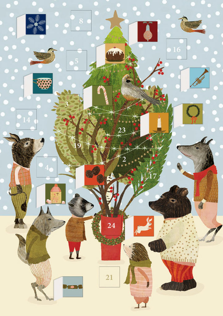 Roger la Borde Christmas Procession Advent Calendar Greeting Card featuring artwork by Katherine Quinn
