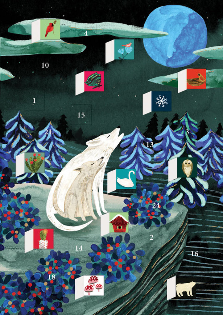 Roger la Borde By the Light of the Moon Advent Calendar Greeting Card featuring artwork by Katie Vernon