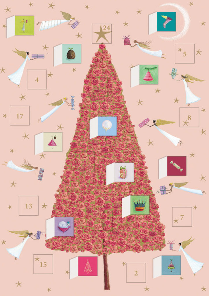 Roger la Borde Celestial Tree Advent Calendar Greeting Card featuring artwork by Roger la Borde