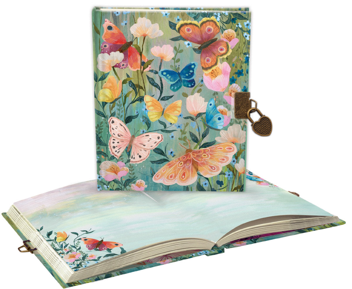 Roger la Borde Butterfly Ball Lockable Notebook featuring artwork by Kendra Binney
