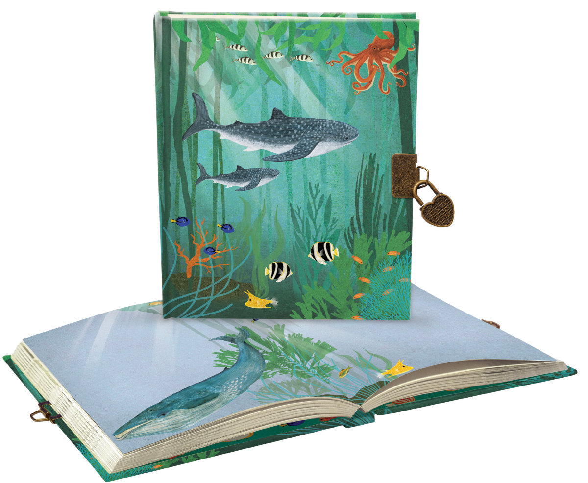 Roger la Borde Whale Song Lockable Notebook featuring artwork by Katherine Quinn