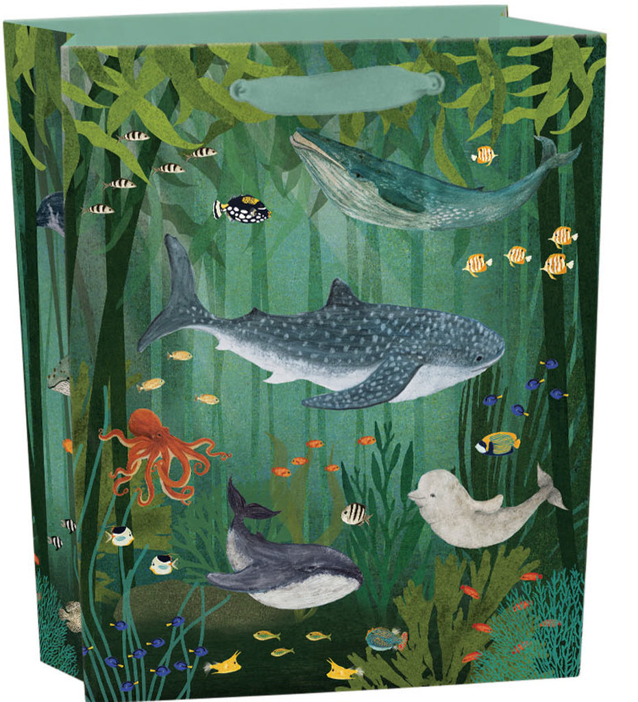 Roger la Borde Whale Song Small Gift Bag featuring artwork by Katherine Quinn