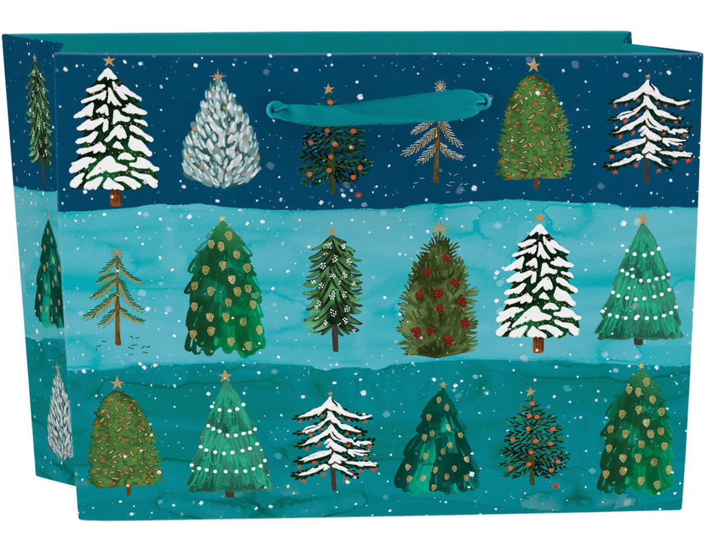 Roger la Borde Christmas Conifer Large Landscape Gift Bag featuring artwork by Katie Vernon